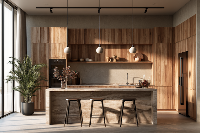 Stylish Scandinavian Kitchen with Warm Wooden Accents