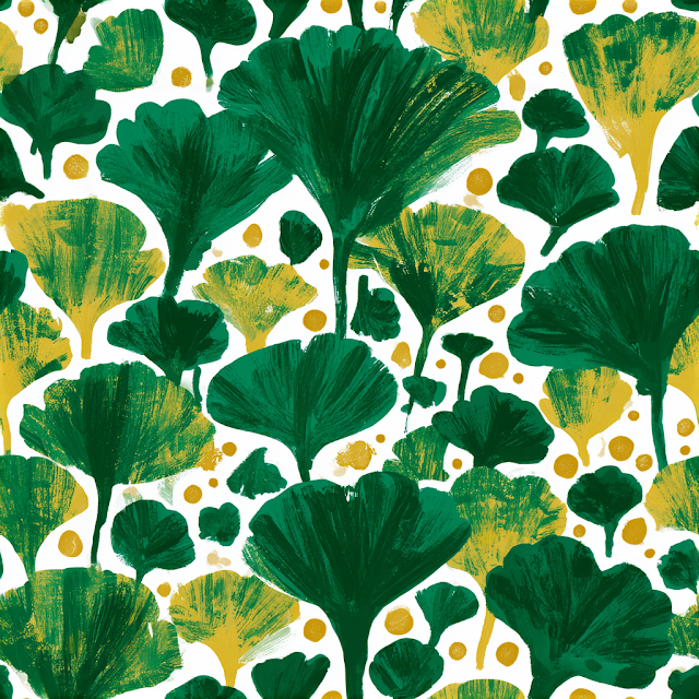 Stylized Ginkgo Leaf Pattern