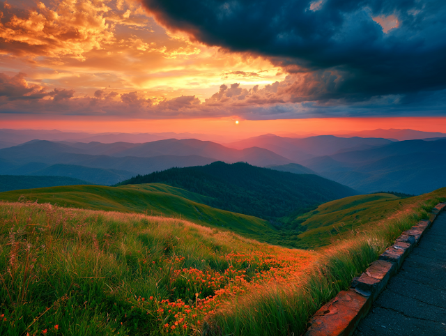 Sundown Over Mountain Meadow