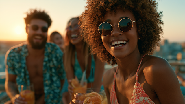 Sunset Rooftop Party with Friends