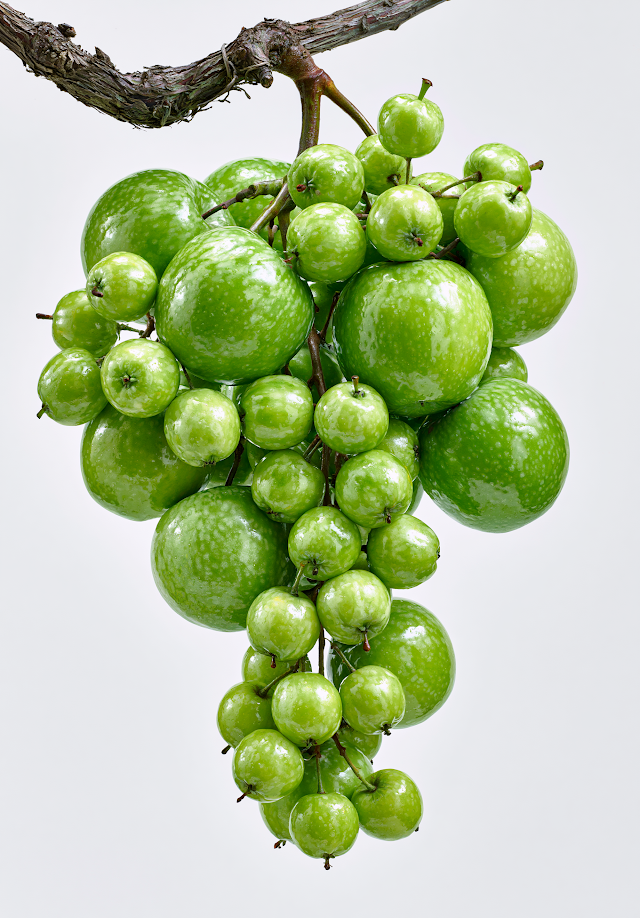 Surreal Cluster of Vibrant Green Apples