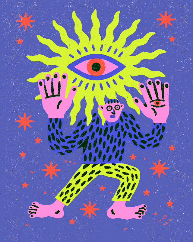 Surreal Fantasy Character with Cosmic Elements