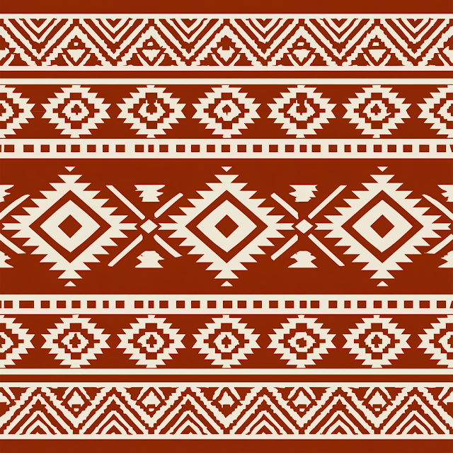 Terracotta Southwestern Geometric Pattern