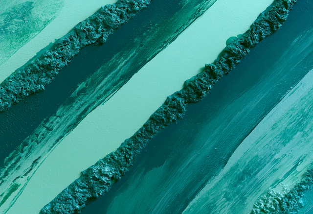 Textured Diagonal Stripes in Green and Teal