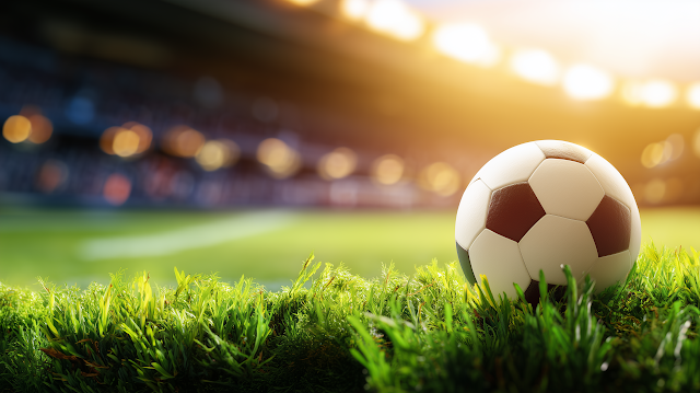 Traditional Soccer Ball on Lush Green Grass