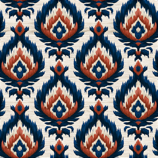 Traditional Uzbek Ikat Pattern