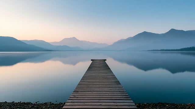 Tranquil Sunrise at an Alpine Lake