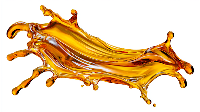 Translucent Golden Amber Liquid Splash