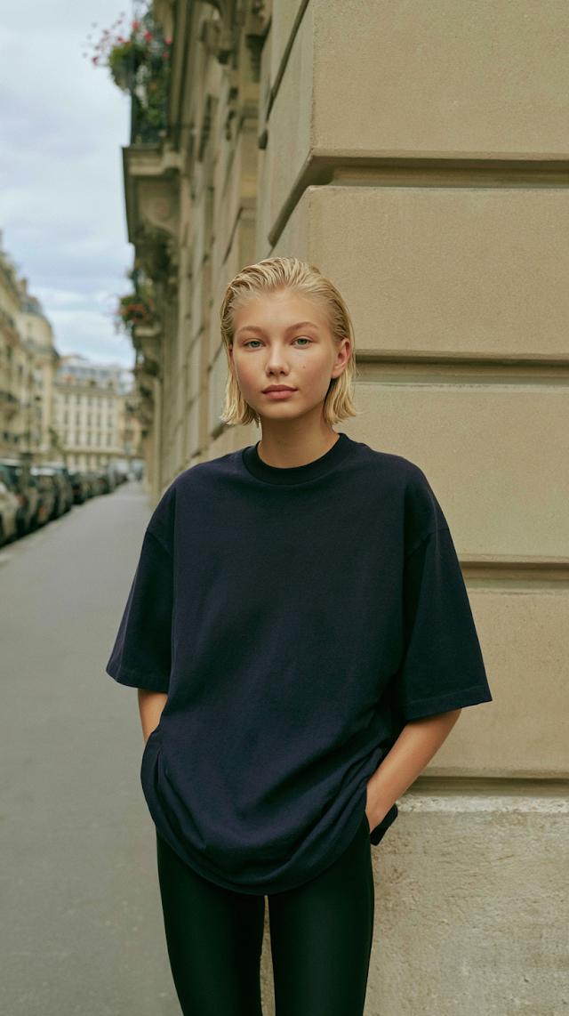 Trendy Young Blonde Model on European Street