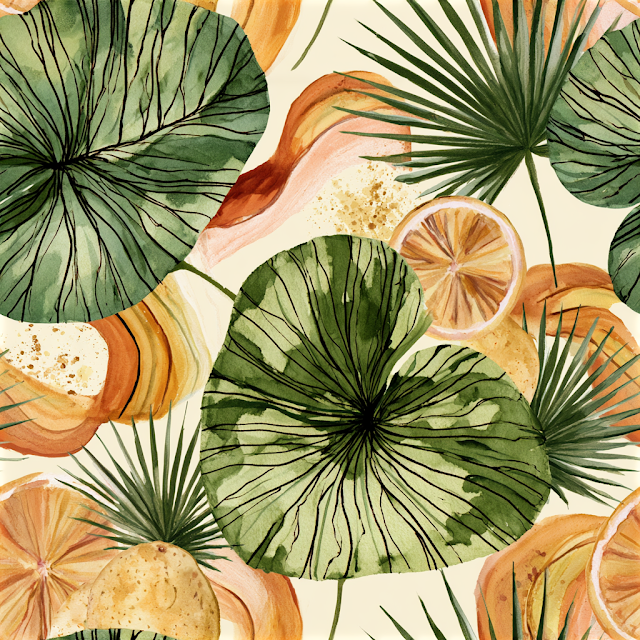 Tropical Botanical Seamless Pattern