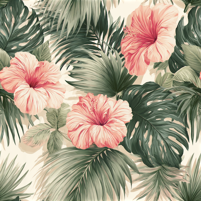 Tropical Botanical Wallpaper Pattern