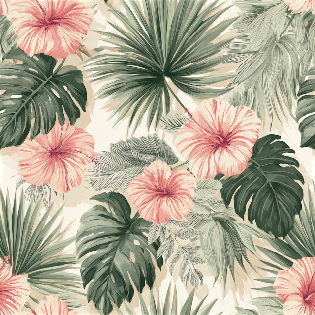 Tropical Botanical Wallpaper Pattern
