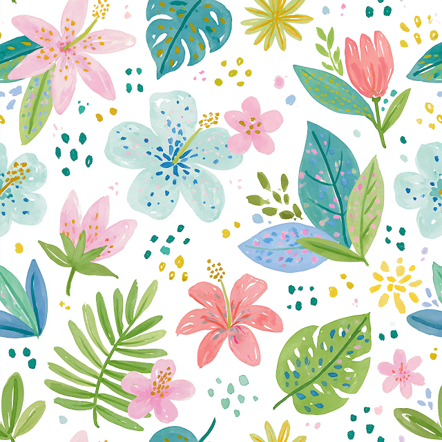 Tropical Floral Nursery Pattern in Lilly Pulitzer Style