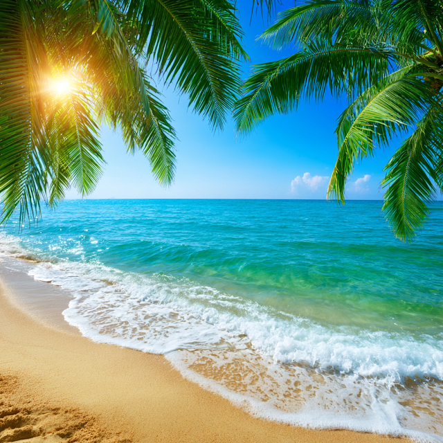Tropical Paradise Beach Scene