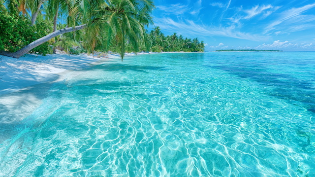 Tropical Paradise Beach with Crystal-Clear Lagoon