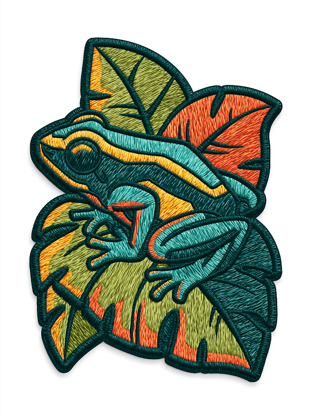 Tropical Poison Dart Frog Embroidered Patch Logo