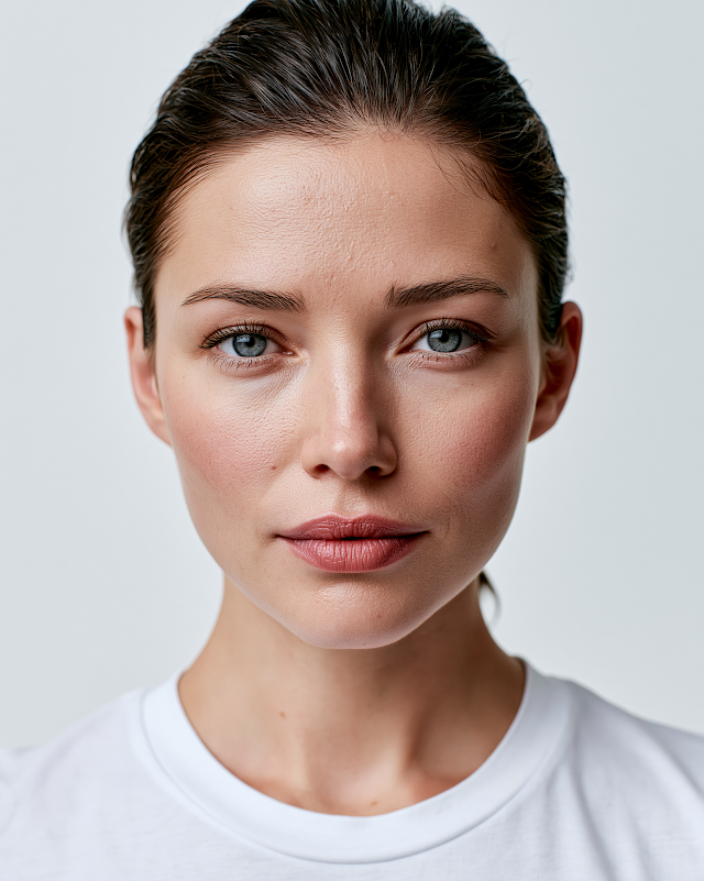 Ultra-Realistic Slavic Woman Portrait with Neutral Expression
