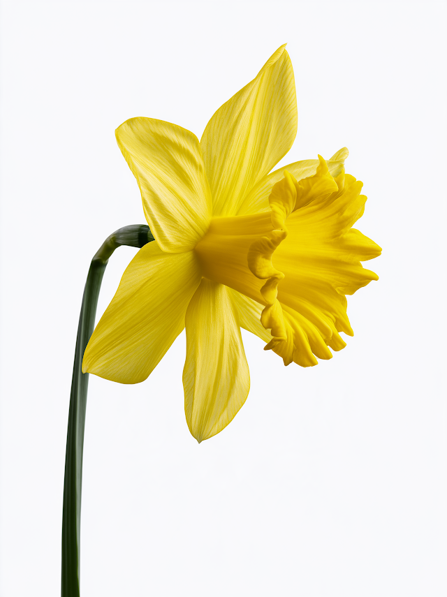 Ultra-Realistic Yellow Daffodil in Full Bloom