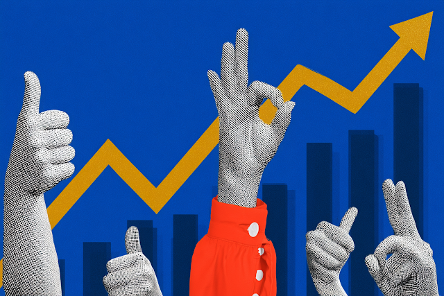 Upward Growth: Mixed Media Collage of Positive Gestures