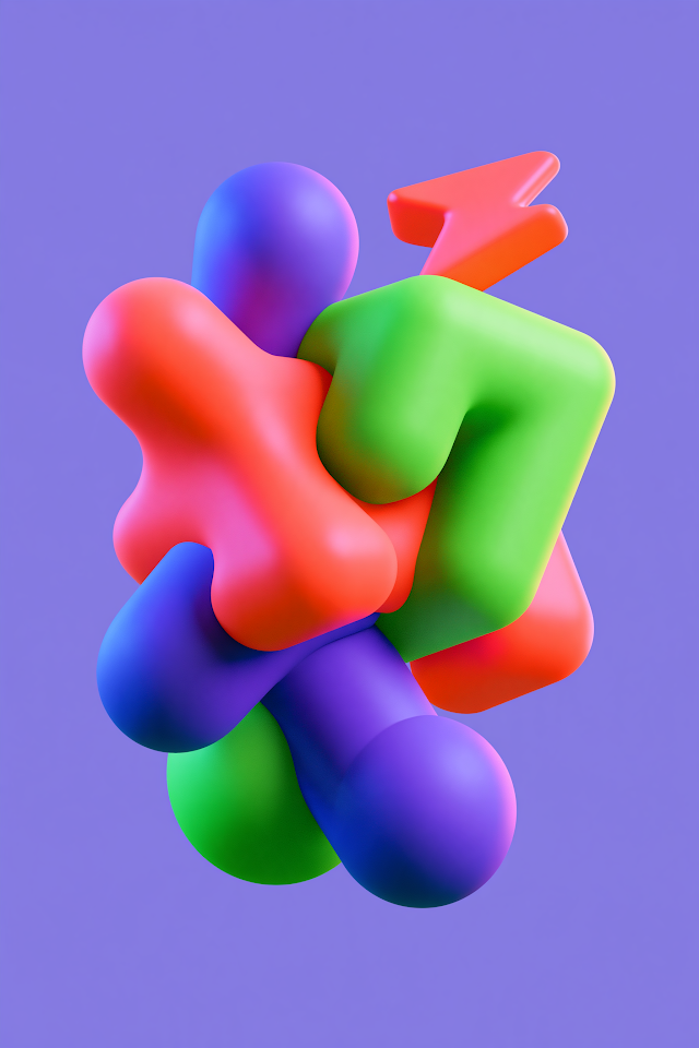 Vibrant 3D Abstract Shapes