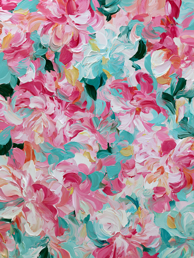 Vibrant Abstract Floral Composition