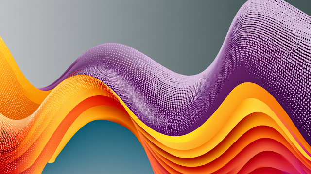 Vibrant Abstract Waves with Gradient Stripes