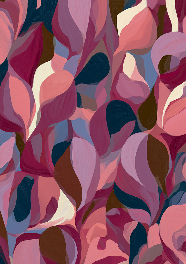 Vibrant Curvilinear Abstract Leaves