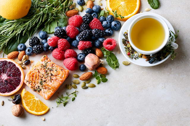 Vibrant Flat Lay of Healthy Immunity Foods