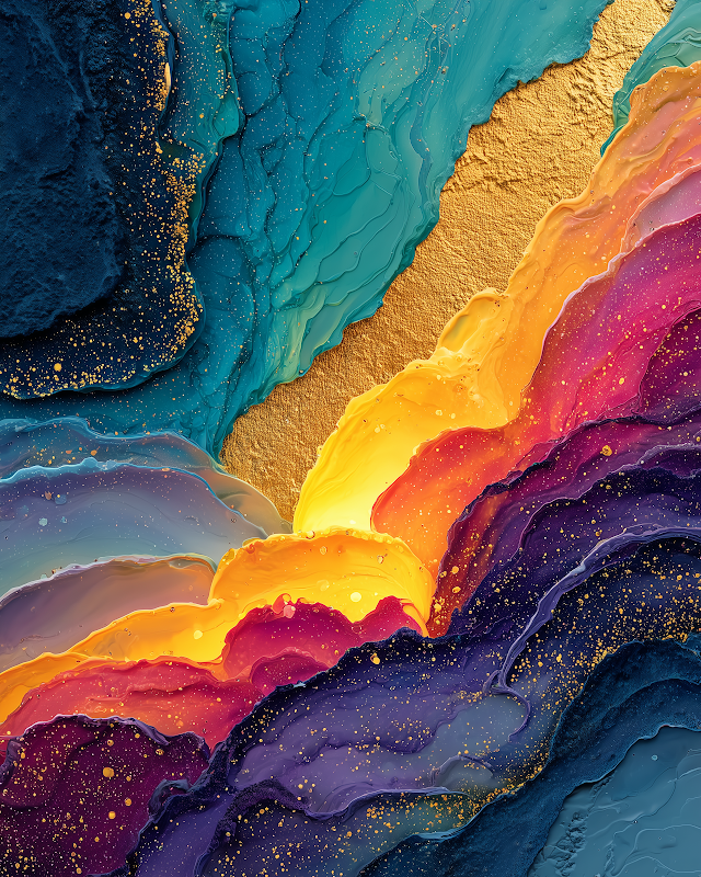 Vibrant Fluid Abstract Painting