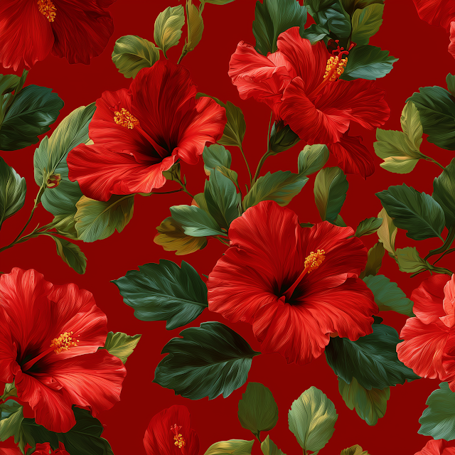 Vibrant Hibiscus Flower Pattern