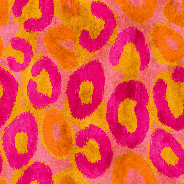 Vibrant Hot Pink and Orange Leopard Print