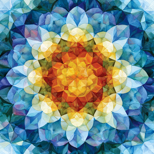 Vibrant Kaleidoscope Watercolor Abstract