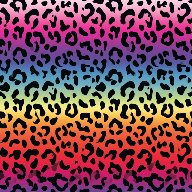 Vibrant Leopard Print Pattern with Rainbow Gradient