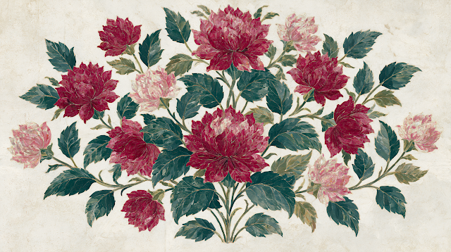 Vibrant Pichwai Floral Motif with Lotus and Vines