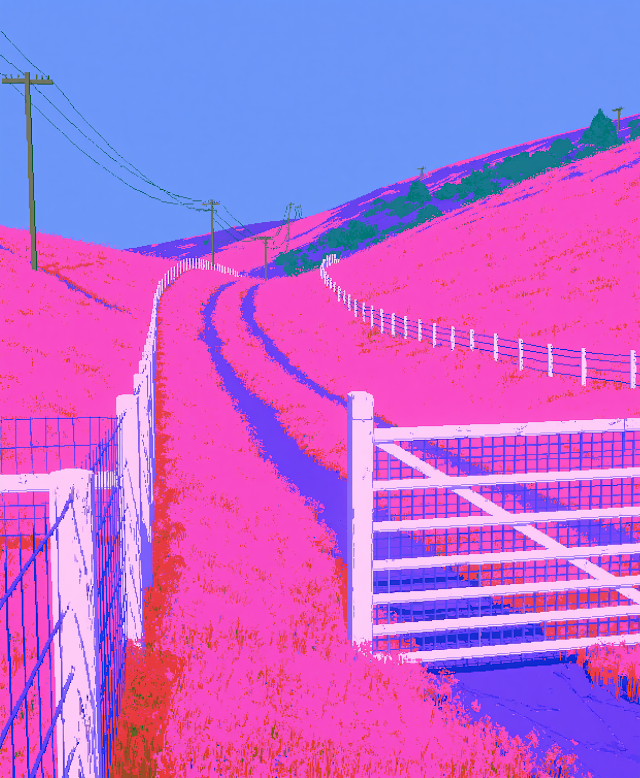 Vibrant Pink Flower Landscape