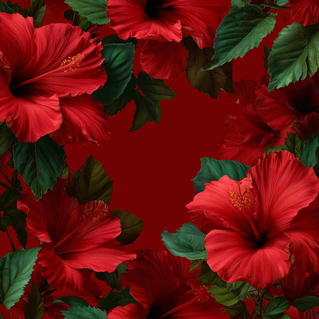 Vibrant Red Hibiscus Floral Background
