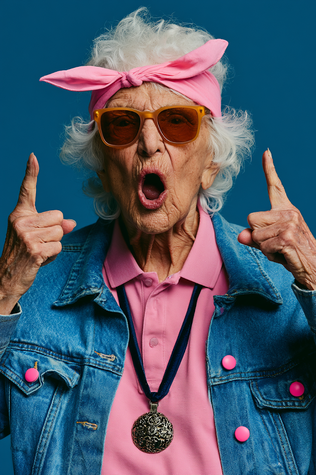 Vibrant Studio Portrait of an Aged Woman