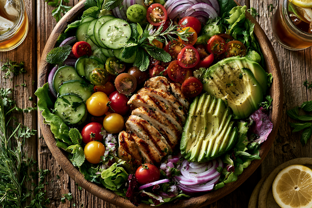 Vibrant Summer Salad Flat Lay