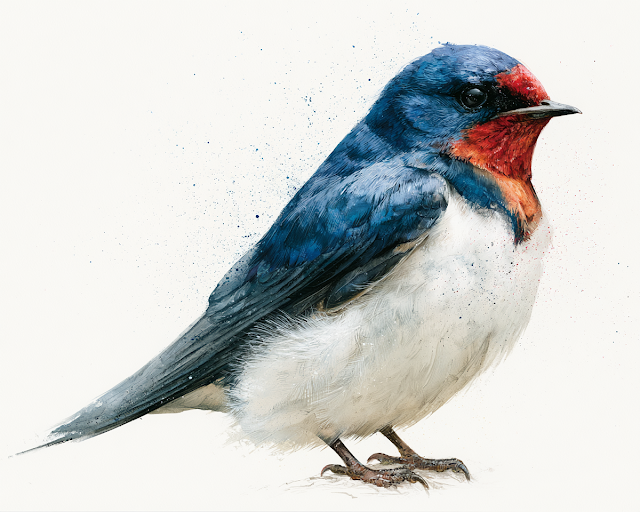Vibrant Swallow Bird Close-Up