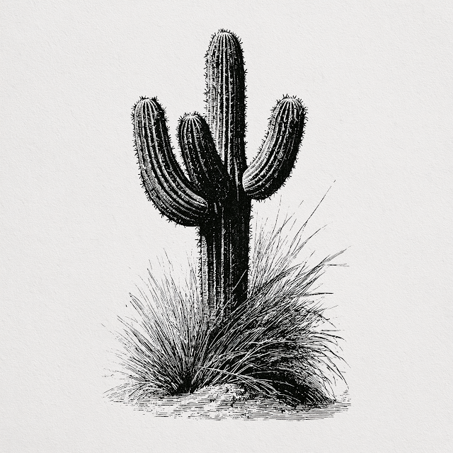 Vintage 1930s Cactus Illustration