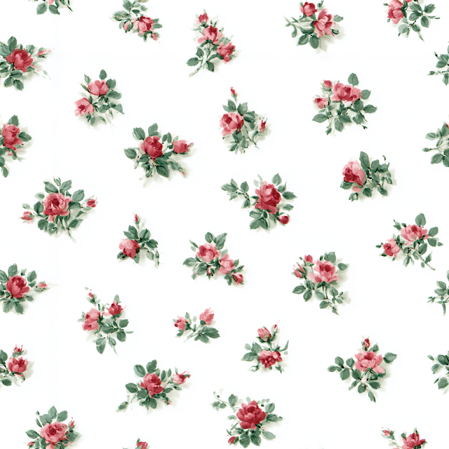 Vintage Floral Fabric Pattern with Rosebud Bouquets