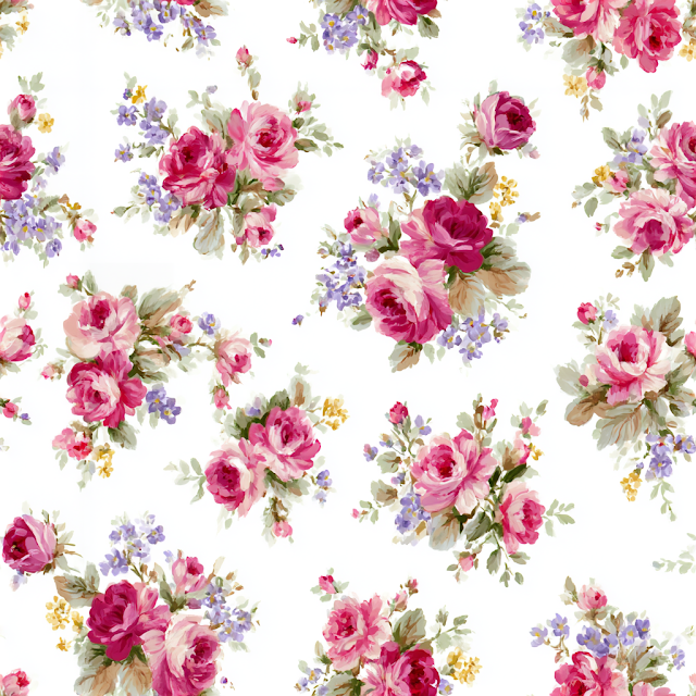 Vintage Floral Pattern with Pink Roses