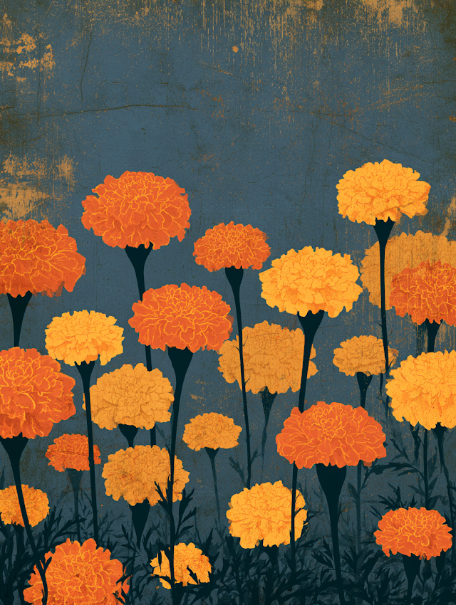 Vintage Marigold Propaganda Poster