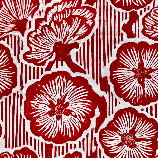 Vintage Plum Blossom Geometric Seamless Pattern