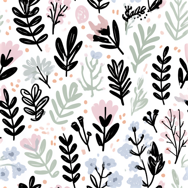 Whimsical Botanical Seamless Pattern