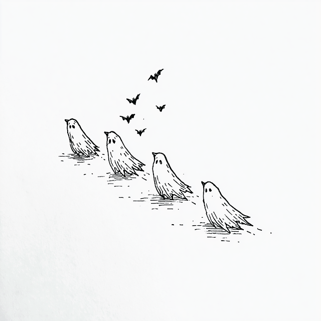 Whimsical Ghost Doodle