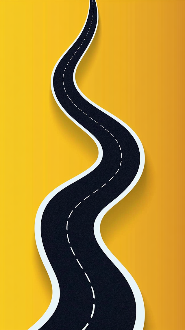 Winding Road Minimalist Illustration