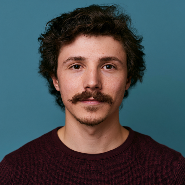 Young Man Portrait with Mustache