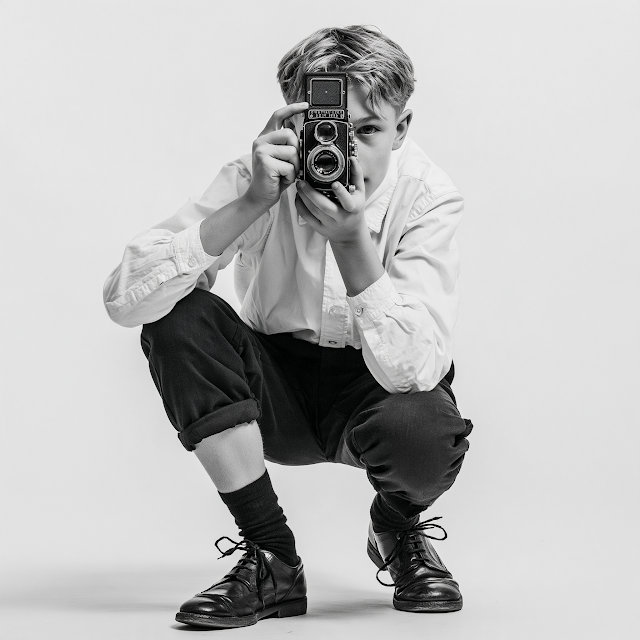 Young Photographer in Retro Style