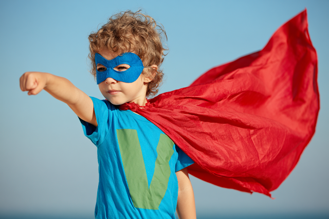 Young Superhero in Action